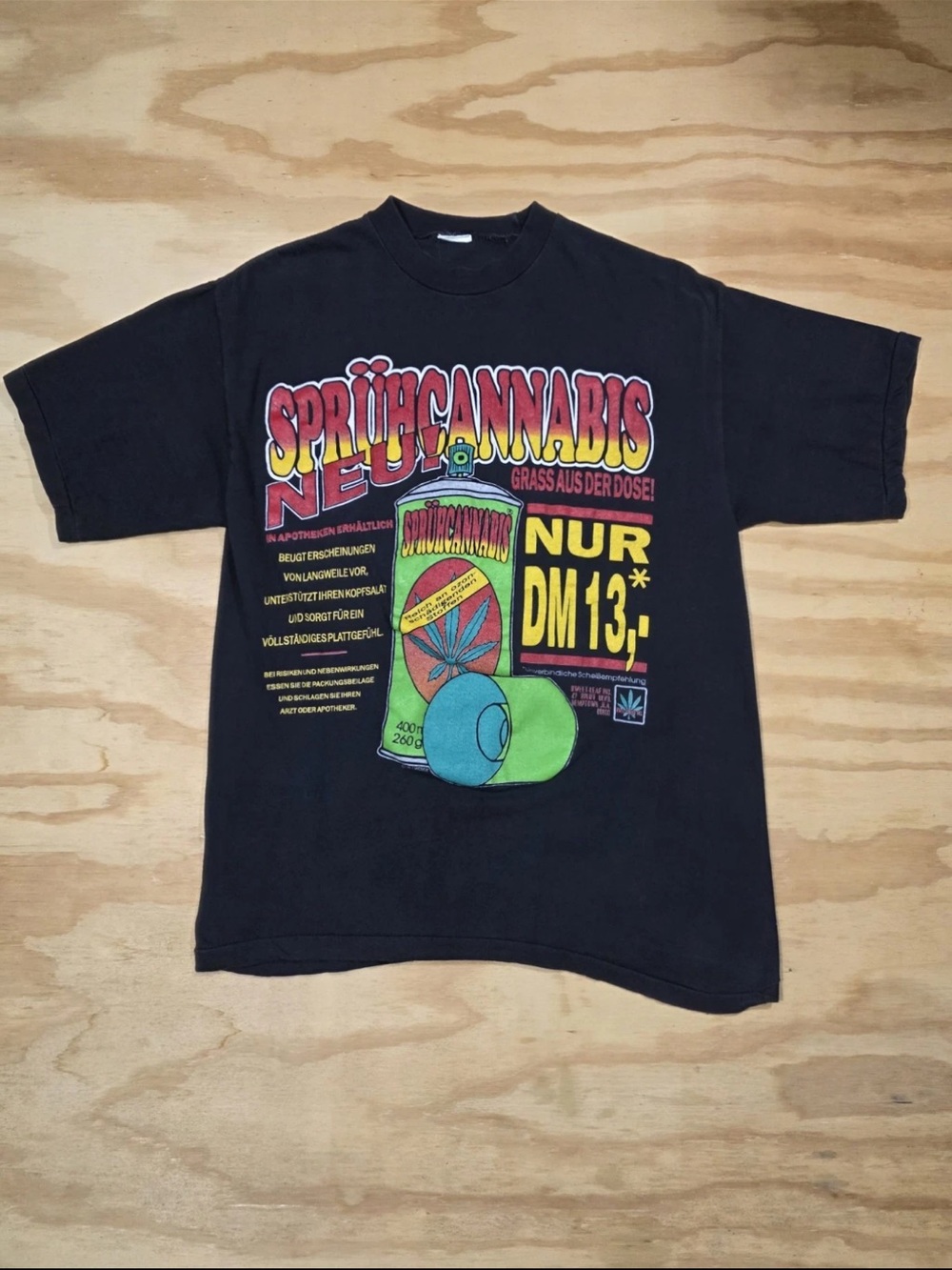 Vintage Weed Shirt Spruh Cannabis Single Stitch 90s Black Medium Graffiti